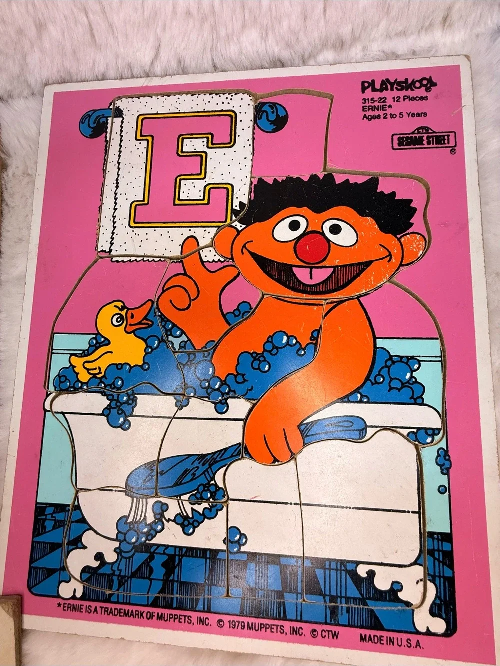 Vintage 1970s Playskool‎ Sesame St. Ernie Oscar Big Bird Birds Puzzles Lot Of 4